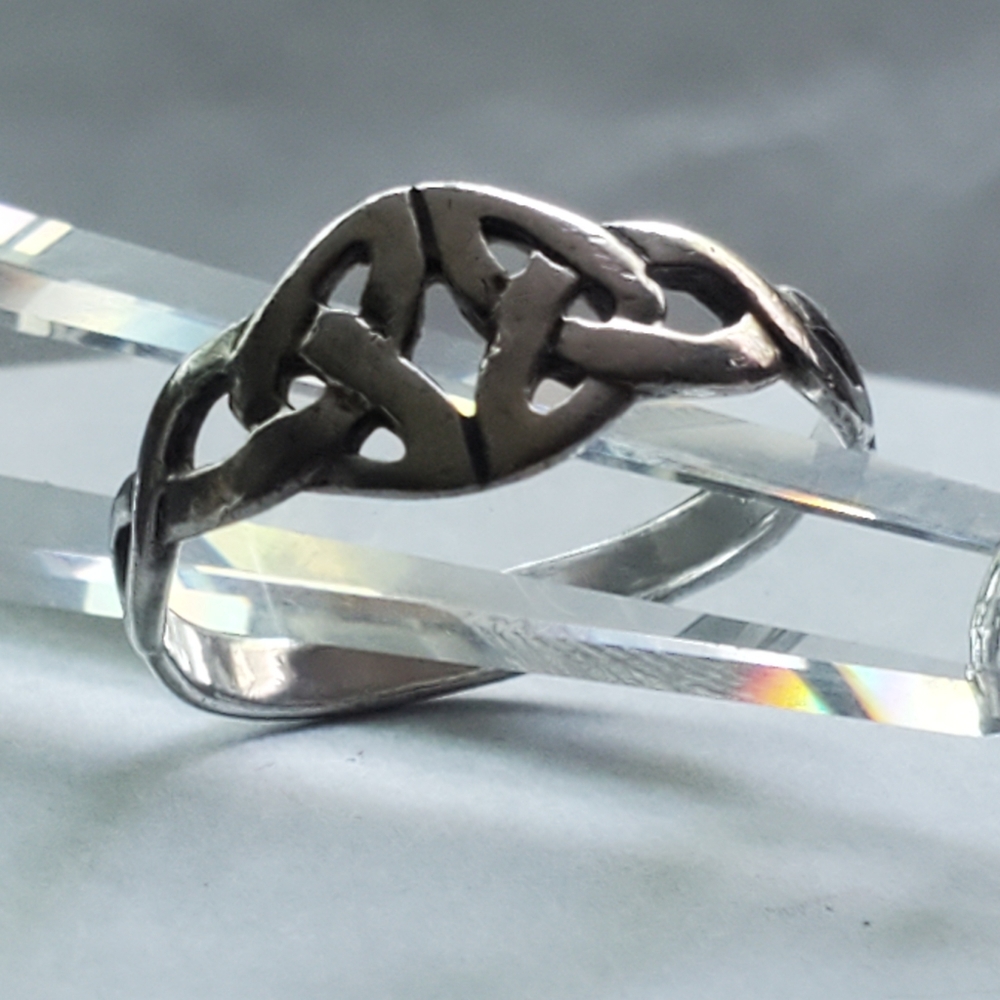 925 Sterling Silver Double Celtic Trinity Knot Ri… - image 7
